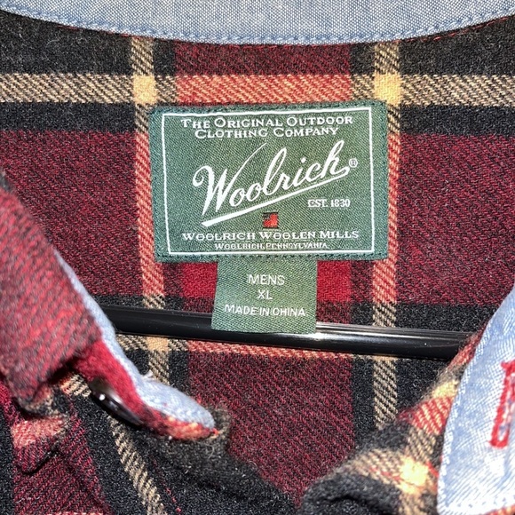 VTG Woolrich Black Red Plaid Flannel 6118 - Picture 3 of 4